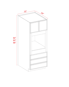 Oven Cabinet - 33"W x 96"H X 24"D - 2D, 3DRW, 1S