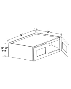 Shaker Espresso - Refrigerator Wall Cabinet Double Doors - 30"W X 12"H X 24"D With 2 Door