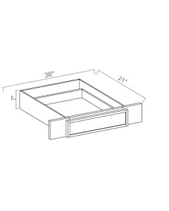 Slim Aston Green - Knee Drawer - 36"W x 7"H x 21"D