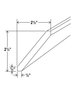 Shaker Gray - Angle Crown Moulding - 2 1/2"D X 2 1/2"H X 96"W