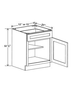 Floral Grey - ADA Base Cabinet - 12"W x 32-1/2"H x 24"D - 1D, 1Drw, 1S