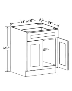 Floral Grey - ADA Base Cabinet - 24"W x 32-1/2"H x 24"D - 2D, 1Drw, 1S