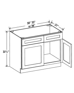 Floral Grey - ADA Vanity Sink Base Cabinet - 30"W x 32 1/2"H x 21"D - 2D