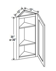Navy Blue - Angle Wall Cabinet - 12"W x 30"H x 12"D - 1D -2S