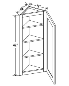 Aston Green - Angle Wall Cabinet - 12"W x 42"H x 12"D - 1D -3S