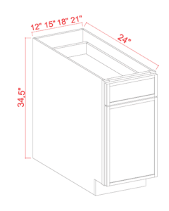 Base Cabinet - 12"W x 34-1/2"H x 24"D - 1D, 1Drw, 1S