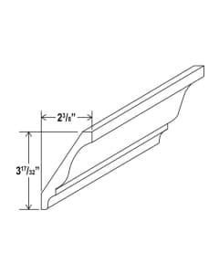 Shaker Gray - Decorative Crown Moulding - 2 3/8"D X 3 17/32"H X 96"W