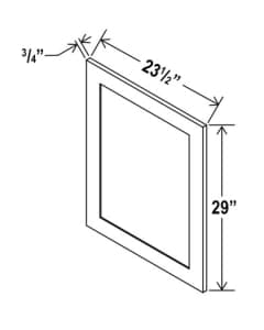 Shaker Espresso - Base Decorative Door Panel - 23-1/2"W X 29"H X 3/4"D
