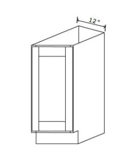 Shaker Gray - Angle Base Cabinet - 12"W x 34-1/2"H x 24"D - 2D RIGHT