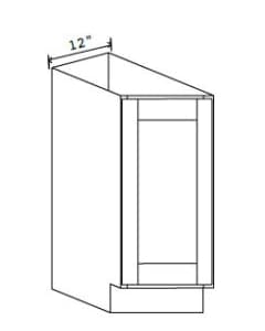 Navy Blue - Angle Base Cabinet - 12"W x 34-1/2"H x 24"D - 2D LEFT