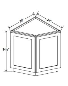 Navy Blue - Angle Base Cabinet - 24"W x 34-1/2"H x 24"D - 2D