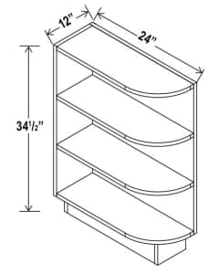 Shaker Espresso - Base End Shelf - 12"W X 24"D X 34-1/2"H