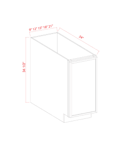Slim Aston Green - Base Cabinet - Full Height Door-12"W x 34-1/2"H x 24"D - 1D, 1S