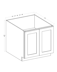 Shaker Gray - Base Cabinet - Full Height Door-24"W x 34-1/2"H x 24"D - 2D, 1S