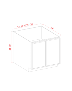 Base Cabinet - Full Height Door-24"W x 34-1/2"H x 24"D - 2D, 1S