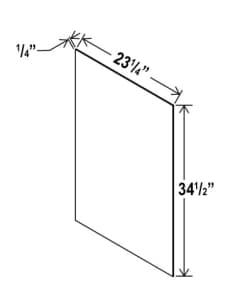 Shaker Espresso - Base Skin Panel - 1/4"D X 34 1/2"H X 23 1/4"W
