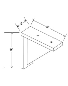 Shaker Espresso - Corbel - 3"W X 9"H X 9"D