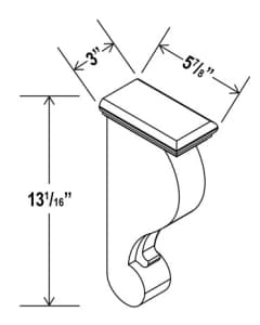 Shaker Espresso - Corbel - 3-1/8"W X 13-1/16"H X 5-7/8"D