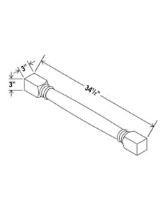 Shaker Espresso - Classic Decorative Leg - 3"W X 3"D X 34 1/2"H
