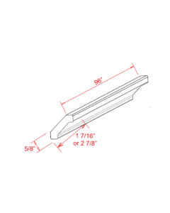 Slim Aston Green - Crown Moulding - 96"W x 1-7/16"H x 1-7/16"D