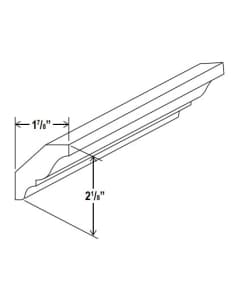 Floral White - Crown Moulding - 96"W X 2 3/4"H X 5/8"D.