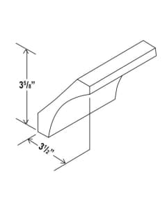 Shaker White - Cove Crown Moulding - 3 1/2"D X 3 5/8"H X 96"W