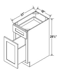 Shaker Espresso - Document File Base Cabinet - 18"W X 21"D X 29-1/2"H - Top Drawer: 6-1/4"H Bottom Drawer: 17-1/2"H