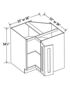 Shaker Gray - Easy Reach Base Cabinet - 33"W X 24"D X 34-1/2"H With 1 Door And Shelf