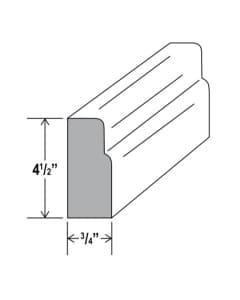 Shaker Espresso - Furniture Base Moulding - 3/4"D X 4-1/2"H X 96"W