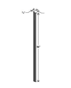 Navy Blue - Fluted Tall Filler - 3"W x 96"H x 3/4"D