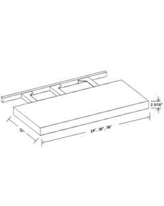 Shaker Gray - Floating Shelf-24"W x 2-1/16"H x 12"D