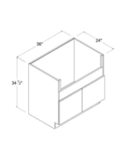 Matte Ivory - Farm Sink Base - 36"W X 34 1/2"H X 24"D - 2 Doors