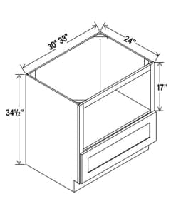 Shaker Espresso - Microwave Base Cabinet - 30"W X 34-1/2"H X 24"D
