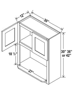 Shaker Gray - Microwave Wall Cabinet - 30"W X 30"H X 12"D