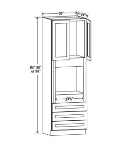 Navy Blue - Oven Cabinet - 30"W x 84"H X 24"D - 2D, 3DRW, 1S