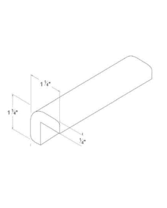 Matte Ivory - Outside Corner Molding - 1 1/4"W X 1 1/4"D X 96"H