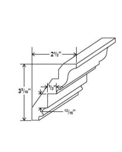 Navy Blue - Inset Crown Moulding - 96'W x 4 3/16'H x 7/8"D