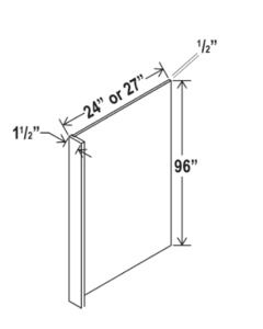 Iron Black - Refrigerator End Panel Veneer - 24"W x 96"H x1 1/2"D