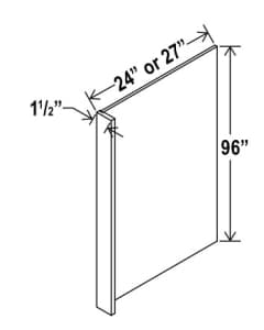 Shaker Gray - Refrigerator End Panel - 1-1/2"W X 96"H X 24"D Plywood With 1-1/2"W Filler