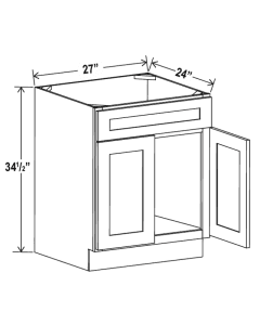 Aston Green - Sink Base - 27"W x 34-1/2"H x 24"D - 1 False Drawer