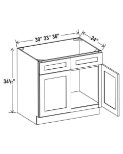 Shaker Espresso - Sink Base - 30"W X 24"D X 34-1/2"H With 2 Door And 2 Dummy Drawers