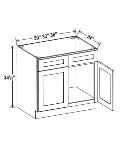 Floral White - Sink Base Cabinets With Two Dummy Drawer - 30"W X 34.5"H X 24"D - Comes With Two Dummy Drawer Front.