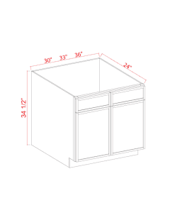 Sink Base - 30"W x 34-1/2"H x 24"D - 1 False Drawer