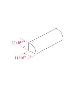 Slim Aston Green - Shoe Moulding - 96"W x 11/16"H x 11/15"D