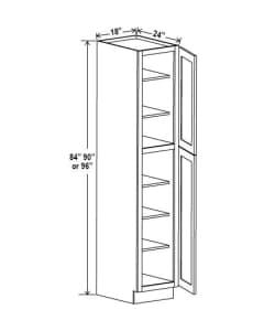 Navy Blue - Wall Pantry - 18"W x 84"H x 24"D - 2D, 5S