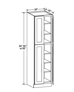 Navy Blue - Wall Pantry - 24"W x 84"H x 24"D - 4D, 5S