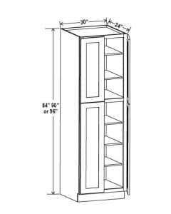 Navy Blue - Wall Pantry - 30"W x 84"H x 24"D - 4D, 5S