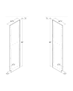 Matte Ivory - Finished Left-Side Panel for Pantries and Ovens - 23 3/4"D X 96"H X 3/4"W