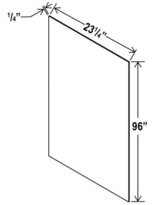Shaker Gray - Tall Skin Panel - 1/4"D X 96"H X 23 1/4" W