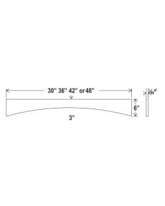 Shaker Gray - Arched Valance - 3/4"D X 6"H X 30"W